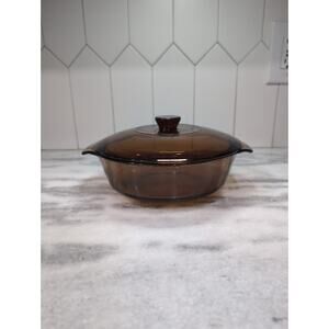 Anchor Hocking Glassware 1.5 Quart Amber Casserole Dish, Baking‎ Cookware w/ Lid